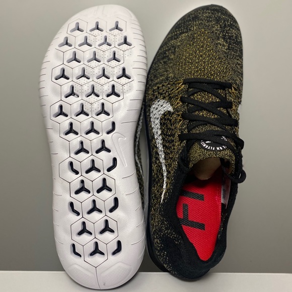 Nike Men's Free RN Flyknit 2018 Black Gold - Picture 4 of 7
